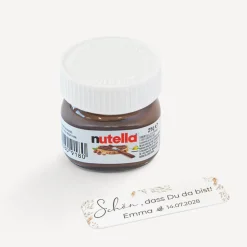 Gastgeschenk Mini Nutella Glas + Aufkleber "Trockengras"