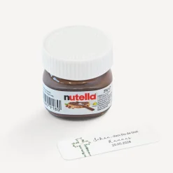 Gastgeschenk Mini Nutella Glas mit Aufkleber "Eukalyptus Kreuz"
