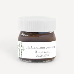 Gastgeschenk Mini Nutella Glas mit Aufkleber