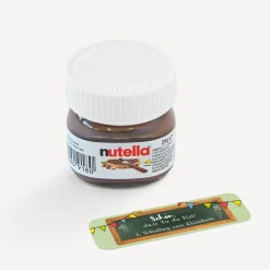 Gastgeschenk Mini Nutella Glas mit Aufkleber "Hurra Schulkind"