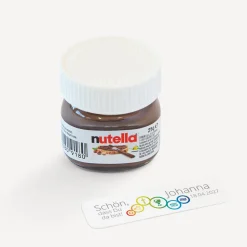 Gastgeschenk Mini Nutella Glas mit Aufkleber