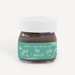 Gastgeschenk Mini Nutella Glas mit Aufkleber 