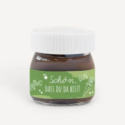 Gastgeschenk Mini Nutella Glas mit Aufkleber 