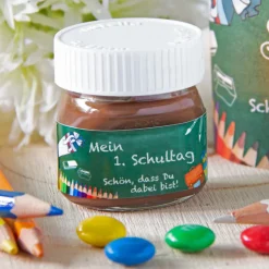 Gastgeschenk Mini Nutella Glas mit Aufkleber