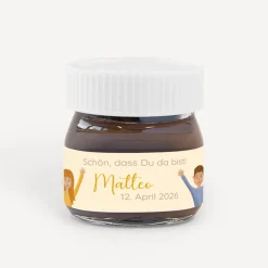 Gastgeschenk Mini Nutella Glas mit Aufkleber