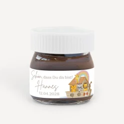 Gastgeschenk Mini Nutella Glas mit Aufkleber