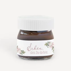 Gastgeschenk Mini Nutella Glas + Aufkleber