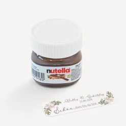 Gastgeschenk Mini Nutella Glas + Aufkleber