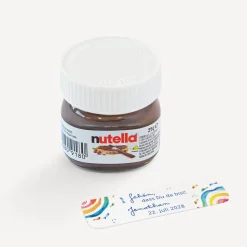 Gastgeschenk Mini Nutella Glas mit Aufkleber