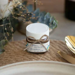 Gastgeschenk Mini Nutella Glas mit Aufkleber