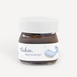 Gastgeschenk Mini Nutella Glas mit Aufkleber