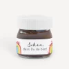 Gastgeschenk Mini Nutella Glas mit Aufkleber "Regenbogen Vintage"