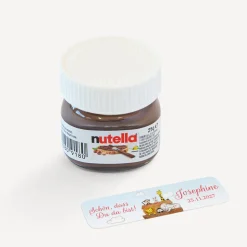 Gastgeschenk Mini Nutella Glas mit Aufkleber