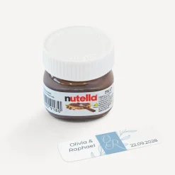 Gastgeschenk Mini Nutella Glas mit Aufkleber