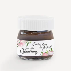 Gastgeschenk Mini Nutella Glas + Aufkleber