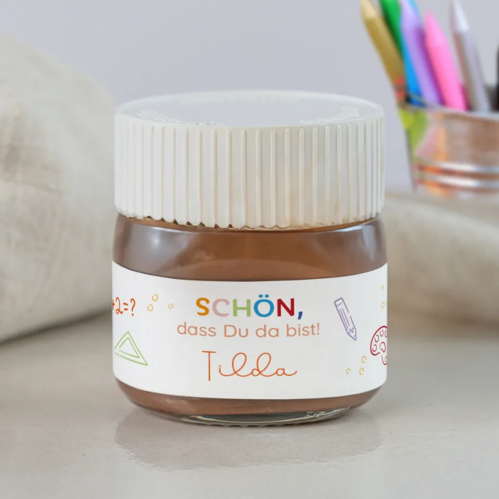 Gastgeschenk Mini Nutella "Schulkind"