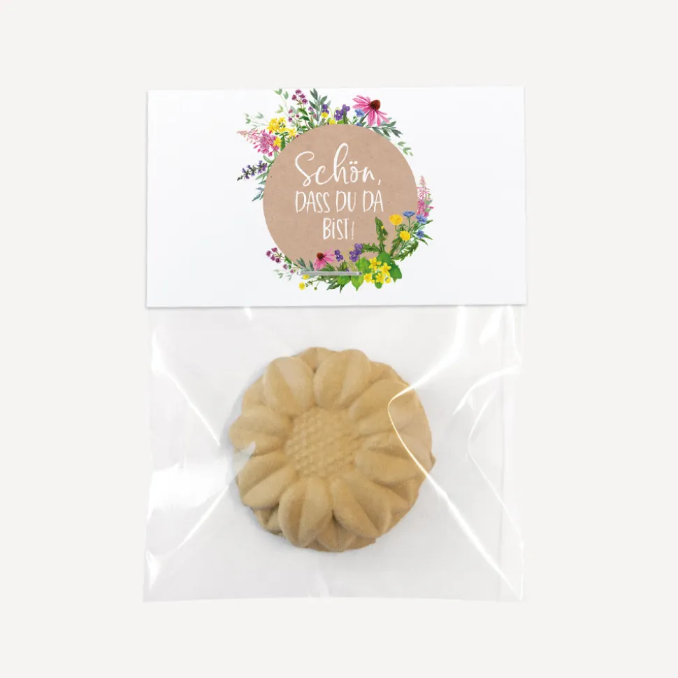 Gastgeschenk Samenbombe + Etikett "Wildblumen"