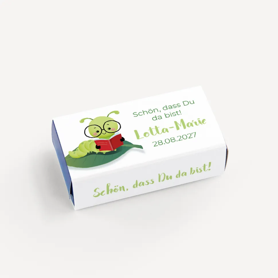 Gastgeschenk SMARTIES mini mit Banderole "Bücherwurm"