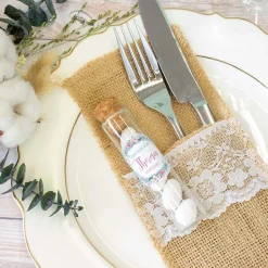 Gastgeschenk Taufe Glasröhrchen + Aufkleber Kranz Aquarell