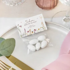 Gastgeschenk Tüte transparent mit Etikett