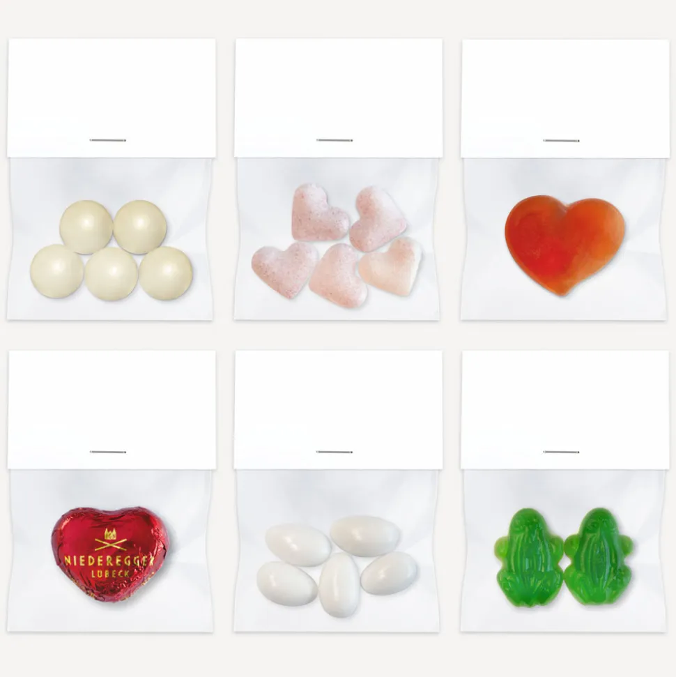 Gastgeschenk Tüte transparent + Etikett "Schmetterlinge"