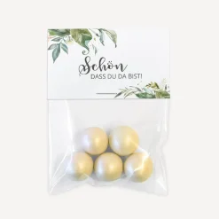 Gastgeschenk Tüte transparent mit Etikett "Green Magic"