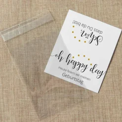 Gastgeschenk Tüte transparent mit Etikett