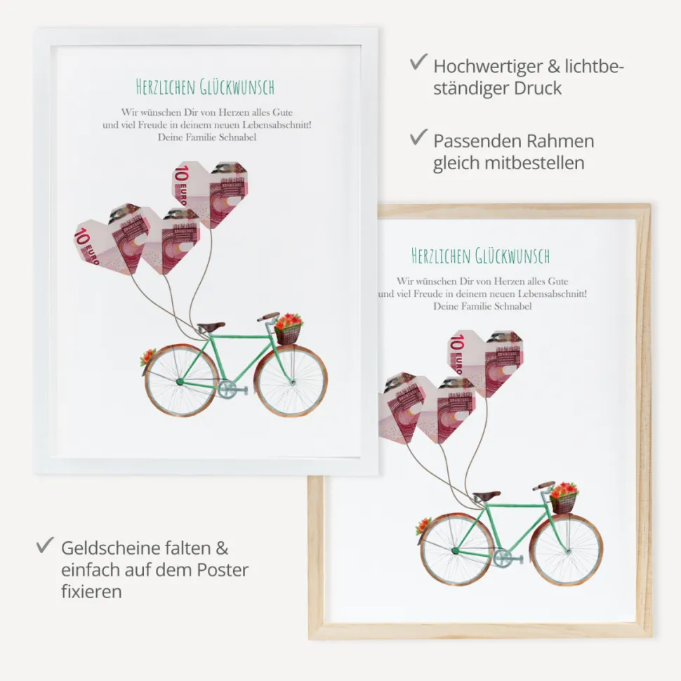 Geldgeschenk Fahrrad