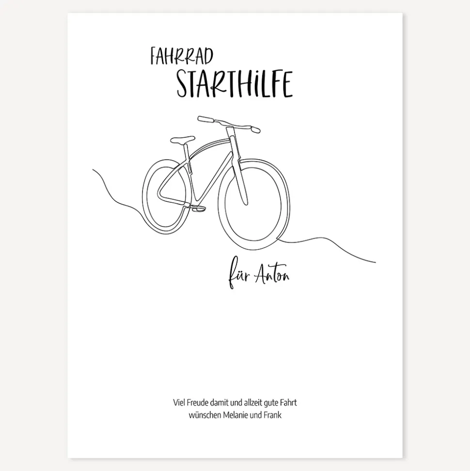 Geldgeschenk Fahrrad Starthilfe