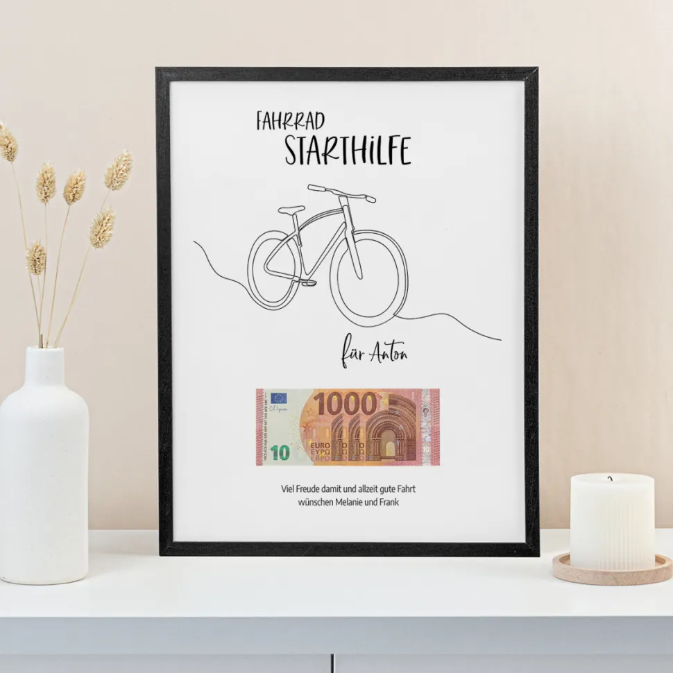 Geldgeschenk Fahrrad Starthilfe