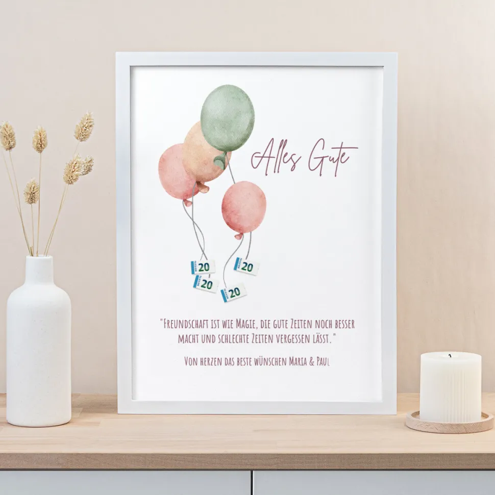Geldgeschenk Luftballons