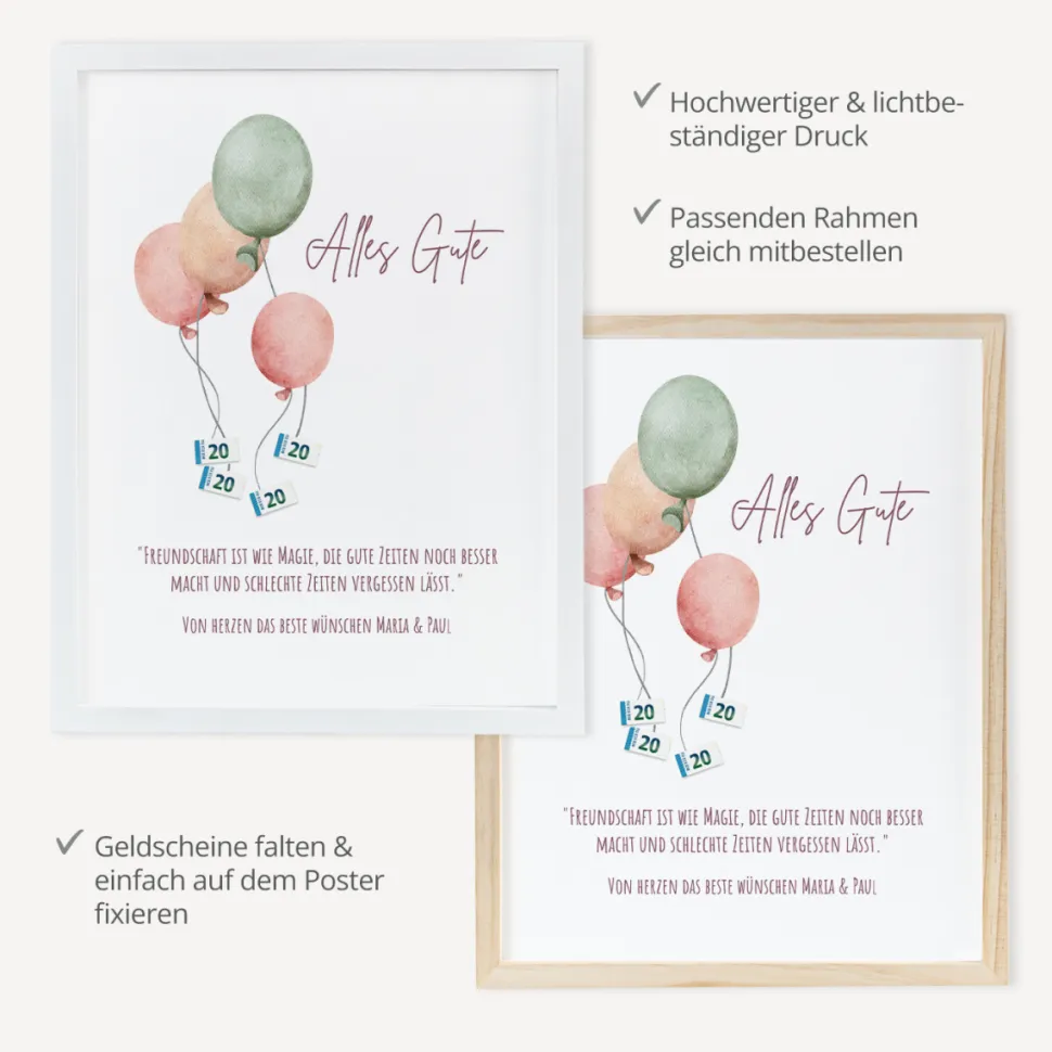 Geldgeschenk Luftballons