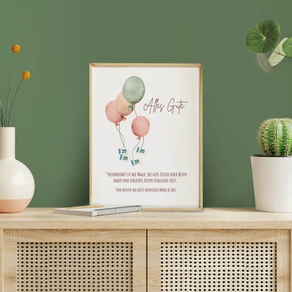 Geldgeschenk Luftballons