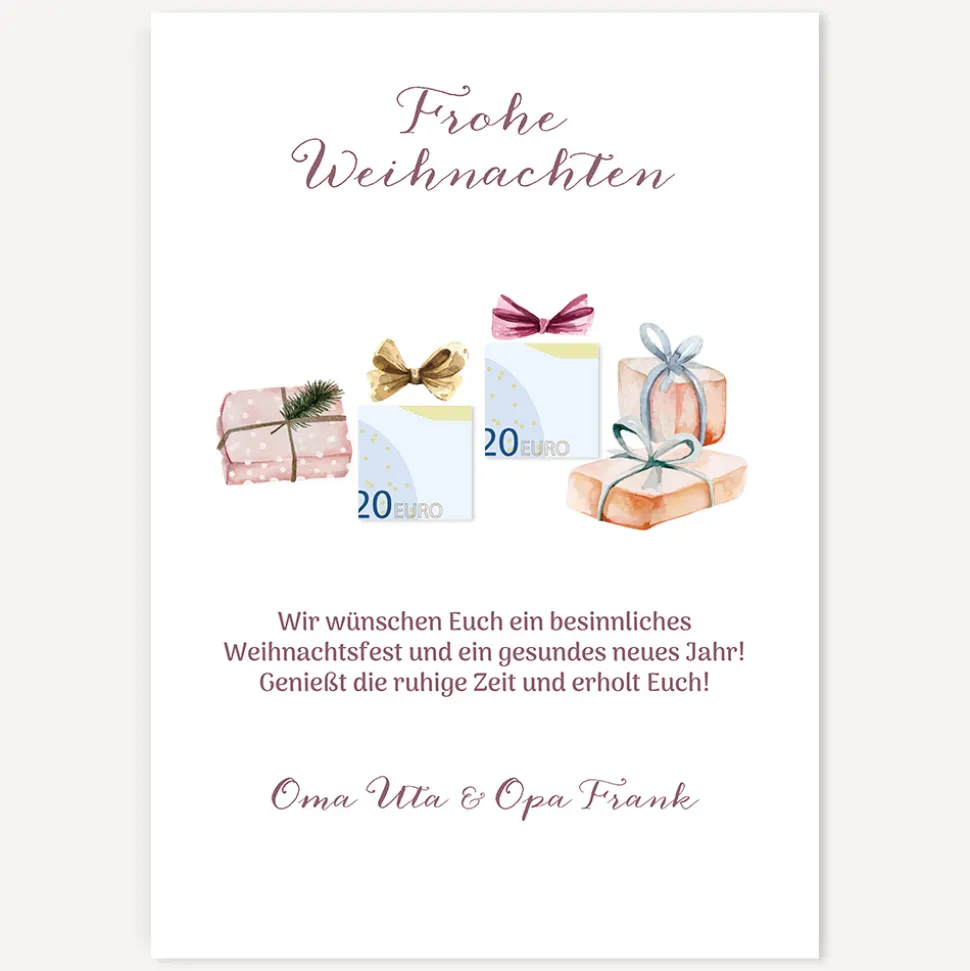 Geldgeschenk Weihnachten Bescherung