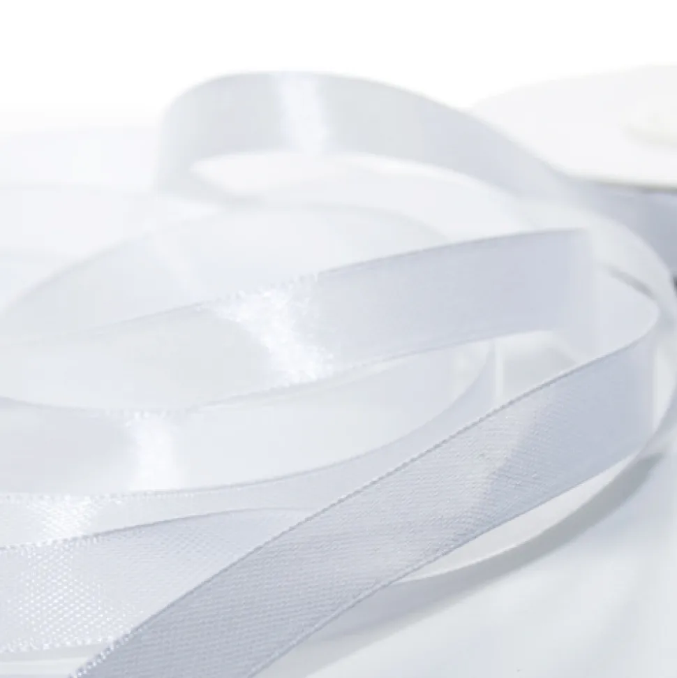 Geschenkband Satin weiß 12 mm x 25 Meter Rolle