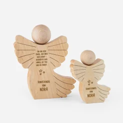 Geschenk Schutzengel aus Holz mit Gravur klein