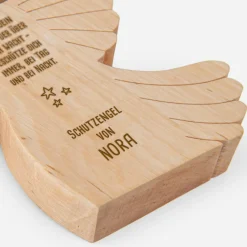 Geschenk Schutzengel aus Holz mit Gravur klein
