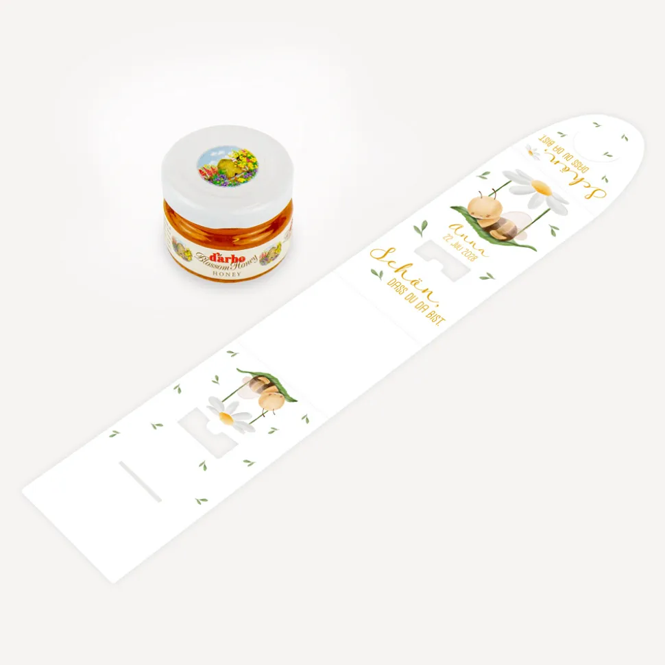 Geschenktäschchen mit Blütenhonig "Biene im Traumland"