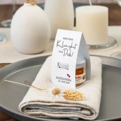 Geschenktäschchen mit Blütenhonig "Kalligrafie"