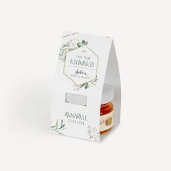Geschenktäschchen mit Blütenhonig "Aquarell Eukalyptus Zweige"
