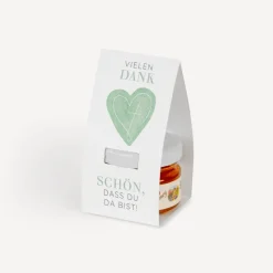 Geschenktäschchen mit Blütenhonig "Herz"