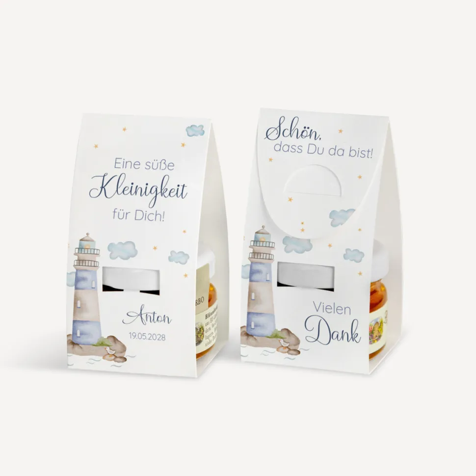 Geschenktäschchen mit Blütenhonig "Leuchtturm"