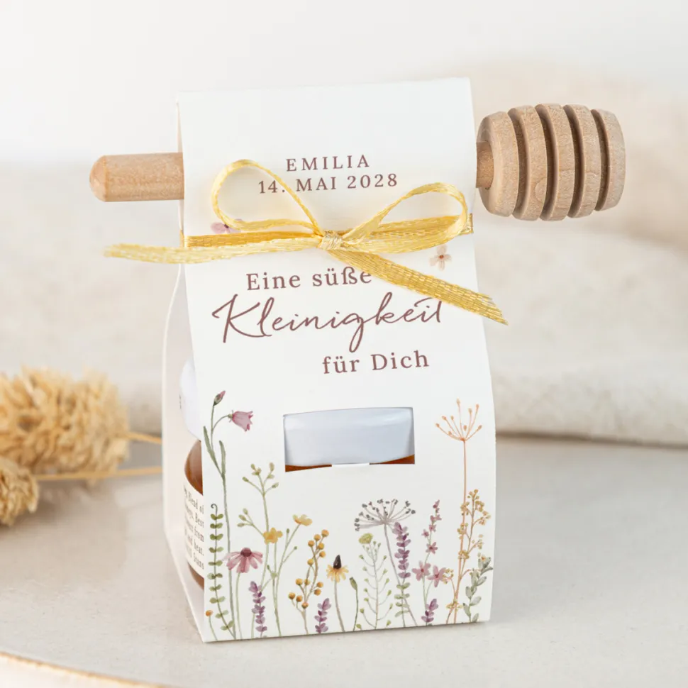 Geschenktäschchen mit Blütenhonig "Wildromantische Blüten"