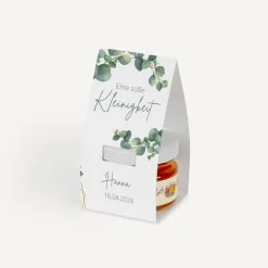 Geschenktäschchen mit Blütenhonig "Eukalyptus Geometrie"