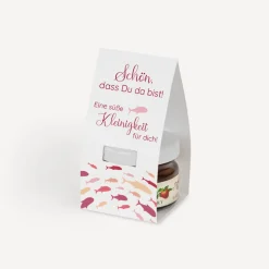 Geschenktäschchen mit Erdbeer Konfitüre "Fischschwarm"