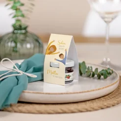 Geschenktäschchen mit Erdbeer Konfitüre "Ihr seid meine Freunde!"