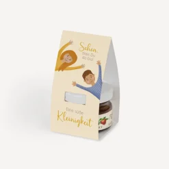 Geschenktäschchen mit Erdbeer Konfitüre "Ihr seid meine Freunde!"