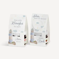 Geschenktäschchen mit Erdbeer Konfitüre "Leuchtturm"