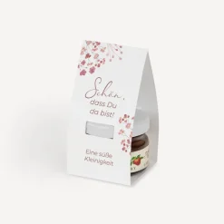 Geschenktäschchen mit Erdbeer Konfitüre "Trockenblumen Blush"