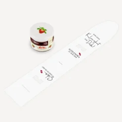Geschenktäschchen mit Erdbeer Konfitüre "Kalligrafie"
